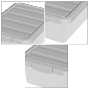 Nihenok 14 L Clear Latch Storage Box, 2 Pack Plastic Storage Bins with Gray Lids