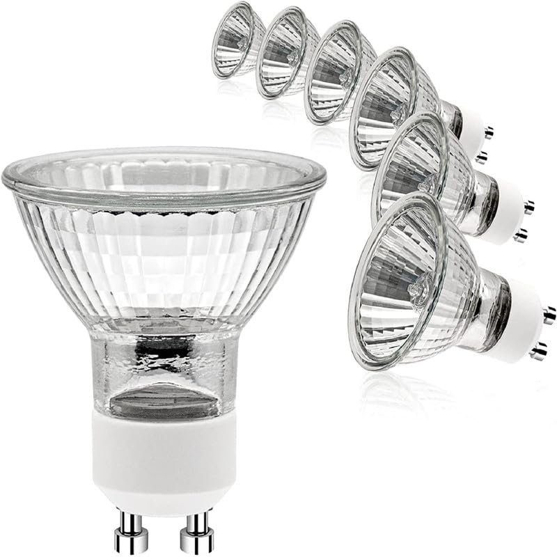 ETUOLMP GU10 Halogen Light Bulbs 2 Pin, 6 Pack GU10 Bulb Warm White, Dimmable GU10+C 120V 35W Bulb for Wax Warmer Bulbs, Track Light Bulbs, Range Hood Light Bulbs, Candle Warmer Light Bulbs