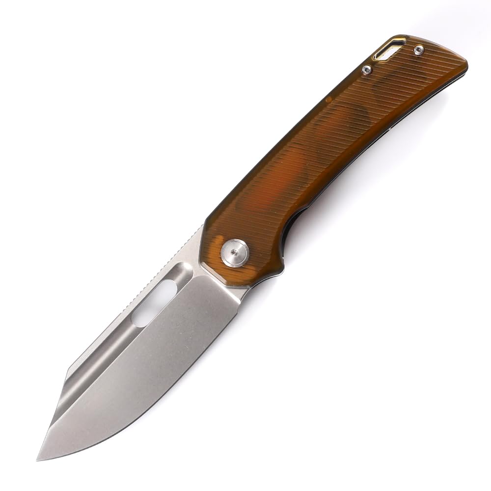 JEABROTHER Pocket Folding Knife, Stone Wash 14C28N Blade PEI Handle, Suitable for EDC Outdoor