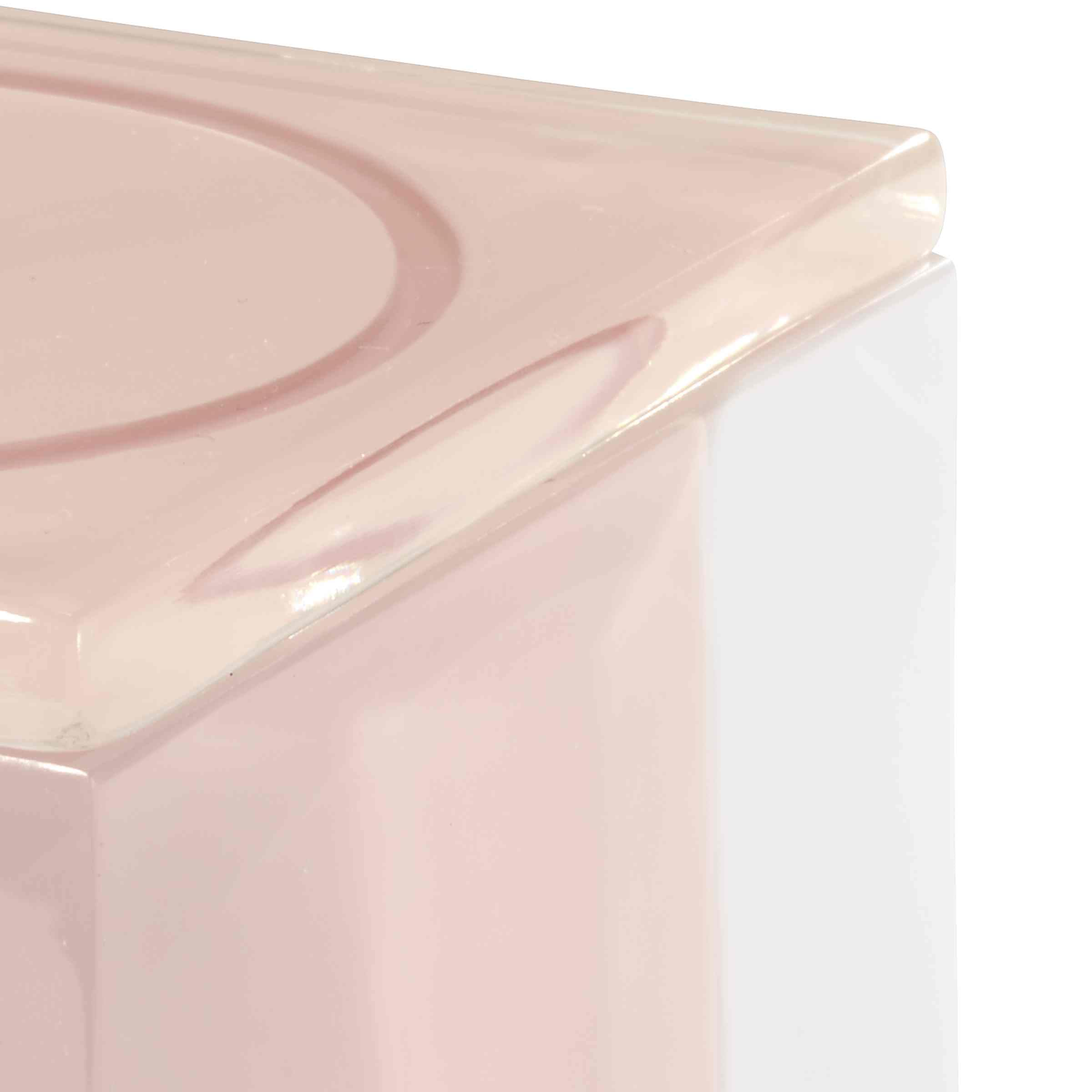 IZOD - Covered Jar, Resin Countertop Accessories, Dorm Room Essentials, Perfect for Bathroom or Vanity (Marina Collection, Pink)