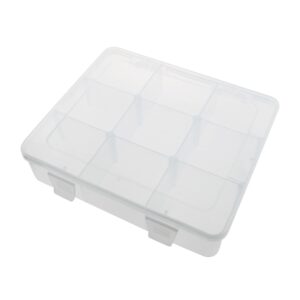 taodan 9 grid plastic storage box colorful mini storage compartment box desktop home miscellaneous jewelry items can hold crafts earrings pins screws nails stones beads cardboard 18.4x15.5x4.2cm