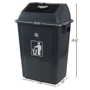 Nihenok 15 Gallon Tall Plastic Trash Can with Swing Lid, 4 Pack Gray Kitchen Garbage Bins