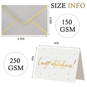 Dinifee 100 Pack Congratulations Cards with Envelopes Congrats Card Graduation Cards Engagement Cards Congratulations Baby Card for Business Baby Shower Wedding Graduation Party, 4 x 6 In (Gray)