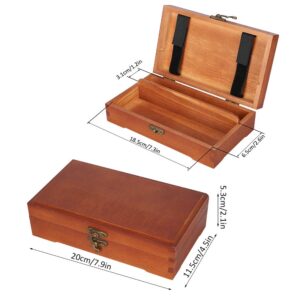 Art Supply Wooden Storage Box, Artist Tool and Brush Storage Box with Locking Clasp for Pastels Pencils Pens Markers Brushes Storage