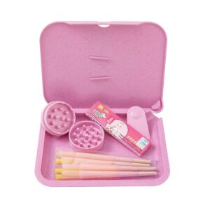 4-pack grinder and tray set, grinder kit and accessories(pink)