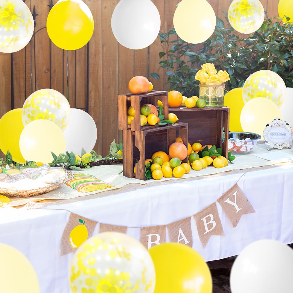 Yellow and White Balloons, 70pcs Yellow Balloons for Birthday Baby Shower Sunflower Honeybee Theme Party Supply…