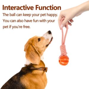 Generic Puppy Toys Interactive Dog and cat Toys Balls for Small Medium Dogs Chew Teething Teeth Cleaning Treat Dispensing (1pack) Durable Rubber Ball Dog Rope Toy for Tug of War Playing (Red)