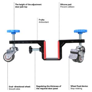 Door Installation Dolly Kit with Wheels - Interior Door Install Tools for Most Pre-Hung or Slab Doors, Plywood Dolly Protect Your Back – Commercial & Residential Use (Black)