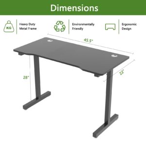 Our Modern Space 4 FT Upgraded Home Office Large Rectangular Computer Workstation with Cable Holes & Ergonomic Front Work Study, Simple & Modern Table - 45.5 x 22 Inch