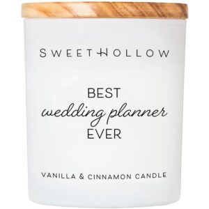 best wedding planner ever candle gift, vanilla cinnamon scented candle from bride or groom, highly scented & long lasting coconut wax luxury candle, large, sweethollow candles