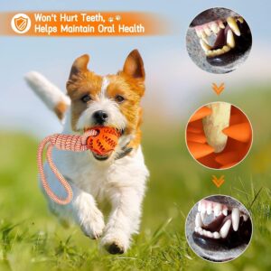 Generic Puppy Toys Interactive Dog and cat Toys Balls for Small Medium Dogs Chew Teething Teeth Cleaning Treat Dispensing (1pack) Durable Rubber Ball Dog Rope Toy for Tug of War Playing (Red)