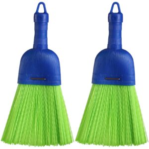 domensi 2 pcs whisk broom poly fiber handheld brush hand broom outdoor broom car broom with hang hole for cleaning inddoor porches floors decks driveways dirt dust