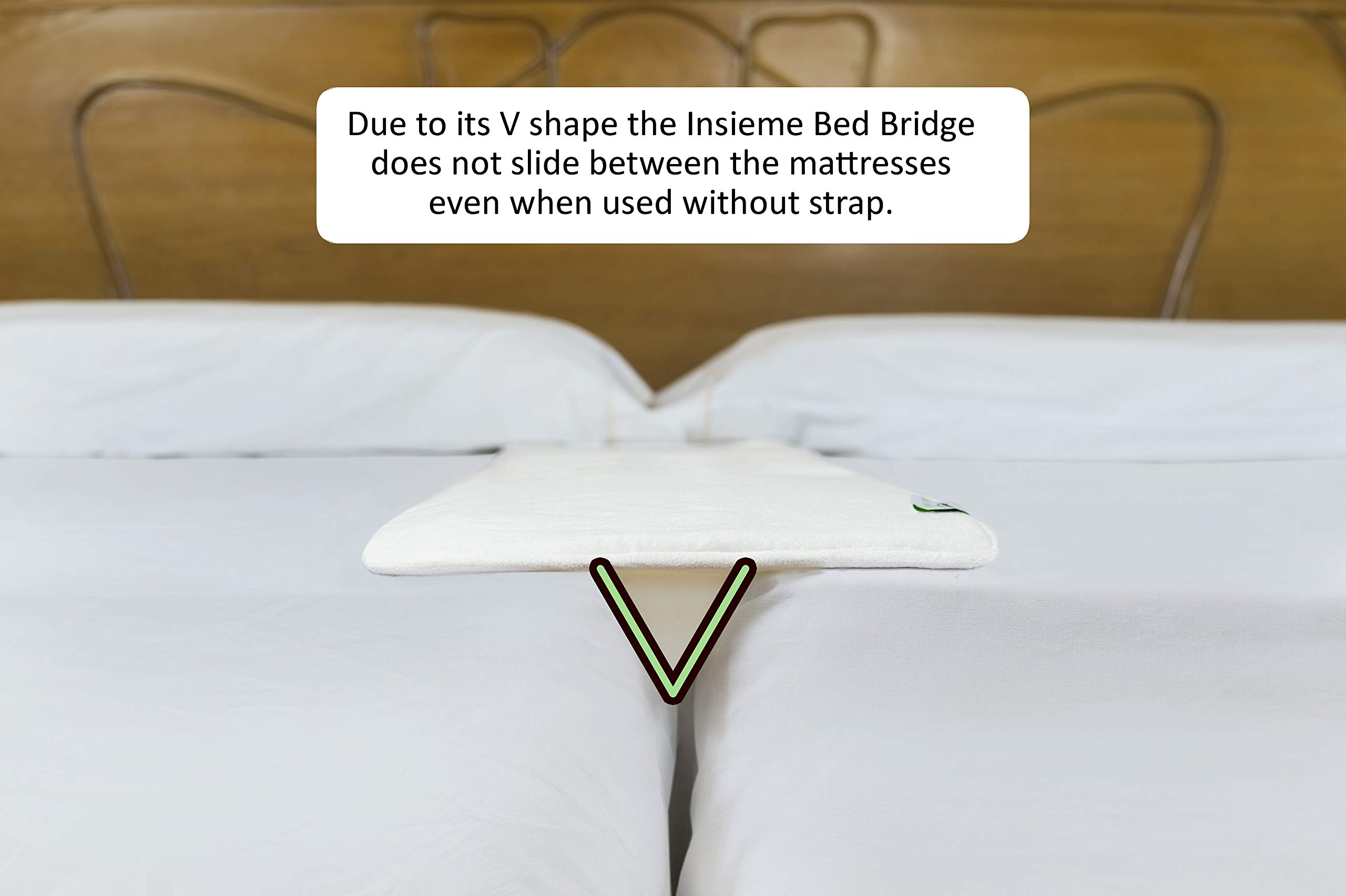 Insieme 12 inch Bed Bridge Twin to King Bed Converter - Bed Gap Filler King - Easily Combine Twins to Make a King or use as Split King Gap Filler for Adjustable Bed - Thin & Strapless King Maker