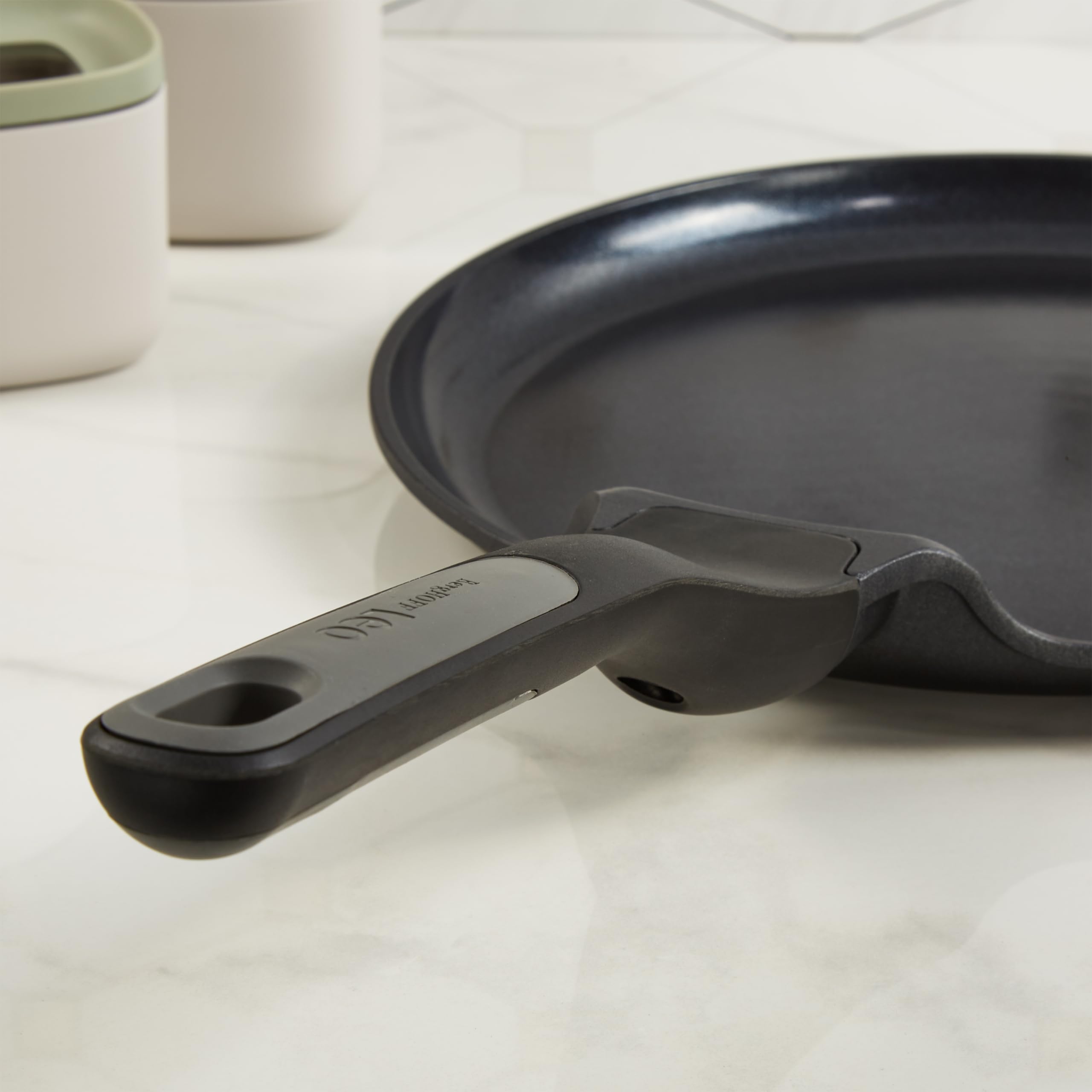 Berghoff Leo Stone+ Non-stick Ceramic Pancake Pan 10in, Recycled Aluminum, CeraGreen, Non-toxic, Long Stay-cool Handle, Induction Pan