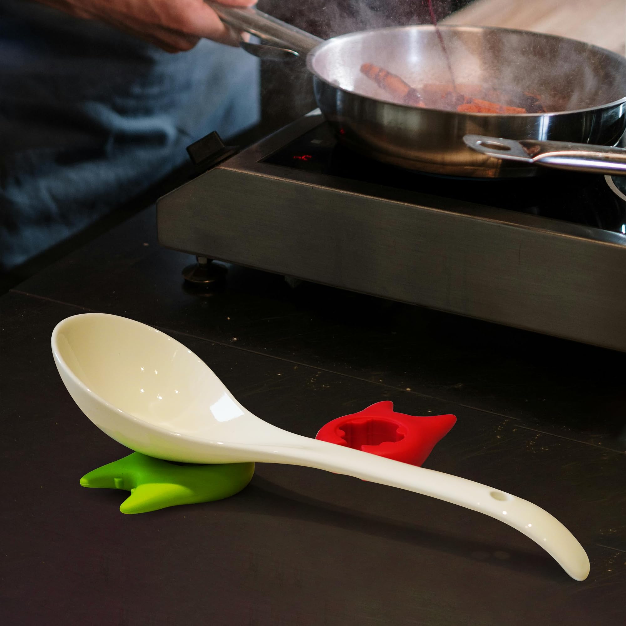 2 sets Silicone Spoon Rest for Stove Top，Spatula Rest for Stove Top,Silicone Spoon Holder for Stove Top ，spoon rest for kitchen counter