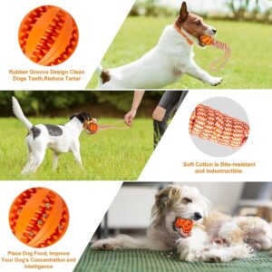 Generic Puppy Toys Interactive Dog and cat Toys Balls for Small Medium Dogs Chew Teething Teeth Cleaning Treat Dispensing (1pack) Durable Rubber Ball Dog Rope Toy for Tug of War Playing (Red)