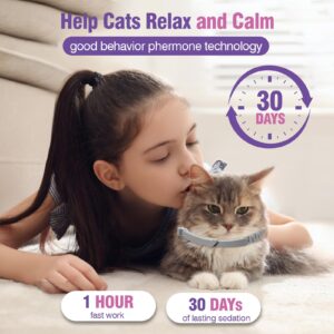 Calming Collar for Cats 4 Pack Cat Calming Collar Calming Collar Relieve Stress Lasts 30 Days Calming Collar Anxiety Calming Relax Cat Pheromone Collar Suitable for Small Medium and Large Cats Calming