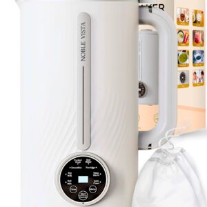 NOBLE VISTA 8 in 1 Nut Milk Maker, 35 OZ, Automatic Soy Milk maker, Homemade Almond Milk Maker, 12 Hour Timer, Hot/Cold, Soy Milk, Smoothie, Boil, Self Clean