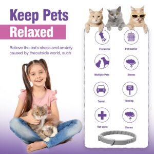 Calming Collar for Cats 4 Pack Cat Calming Collar Calming Collar Relieve Stress Lasts 30 Days Calming Collar Anxiety Calming Relax Cat Pheromone Collar Suitable for Small Medium and Large Cats Calming