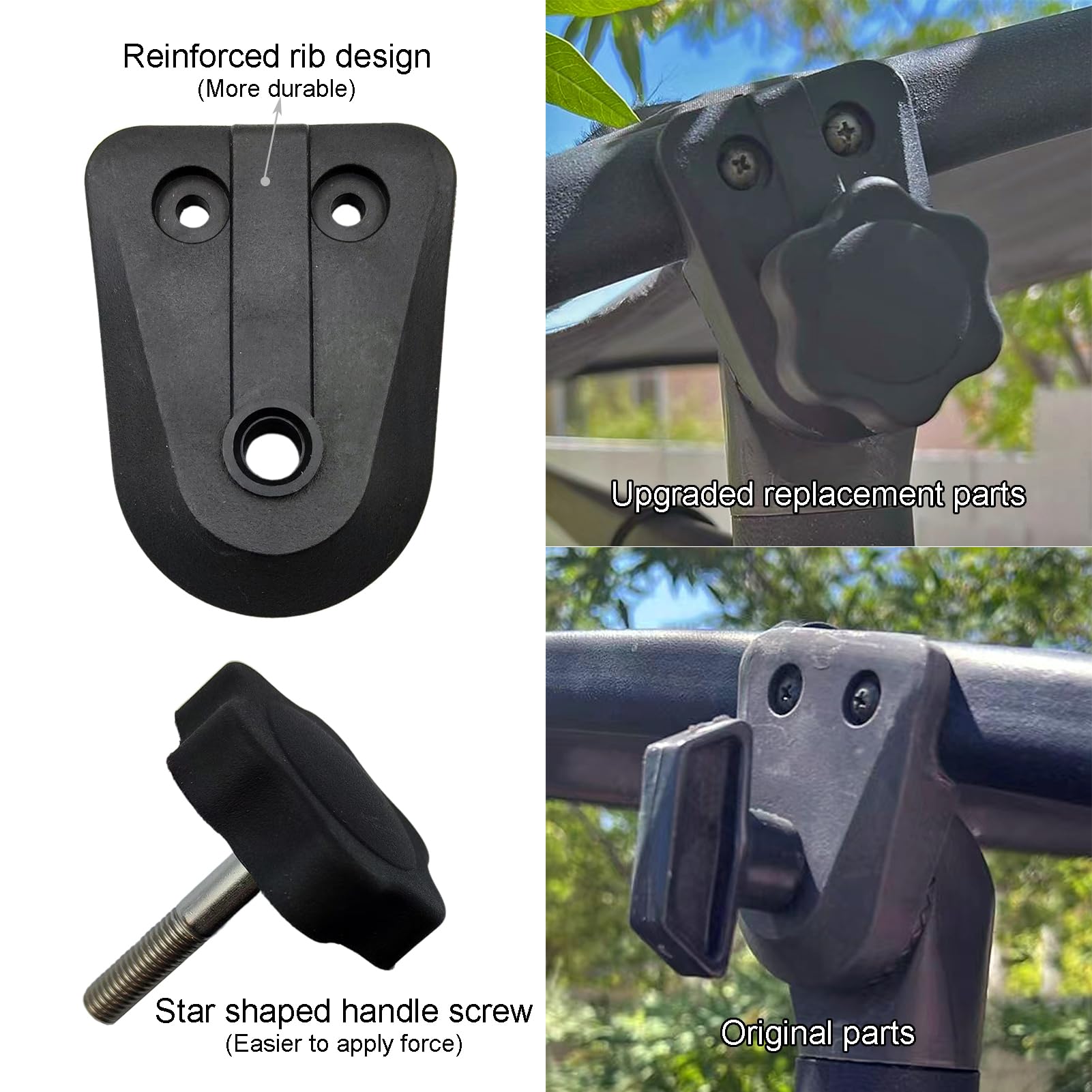 Timyrimy Garden Swing Plastic Fittings (Type 5) to Attach Canopy Frame to Swing Frame, Swing Canopy Bracket Replacement Part (2)