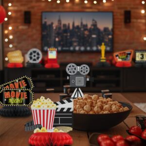 HaPiBiDesign Movie Night Party Decorations - Honeycomb Centerpieces for Movie Night Birthday Decor - Movie Night Table Decoration for Kids - Movie Night Theme Décor