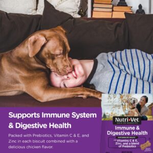 Nutri-Vet Immune & Digestive Health Biscuits for Dogs - Immune Health Dog Biscuits - Prebiotic & Postbiotic Dog Treat - Tasty Digestive Dog Biscuits - 16 oz