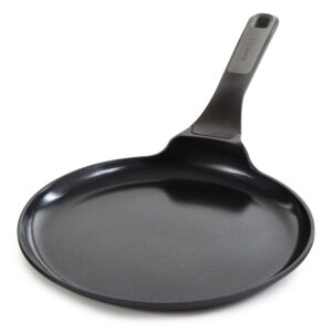 berghoff leo stone+ non-stick ceramic pancake pan 10in, recycled aluminum, ceragreen, non-toxic, long stay-cool handle, induction pan