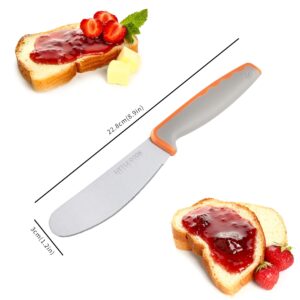 Butter Knife Spreader, Little Cook 4.7 Inch Sandwich Butter Spreader Knife, Stainless Steel Spreaders for Food with Serrated Edge , Great for Butter, Cheese, Peanut, Sandwhich, Jam, Dishwasher Safe