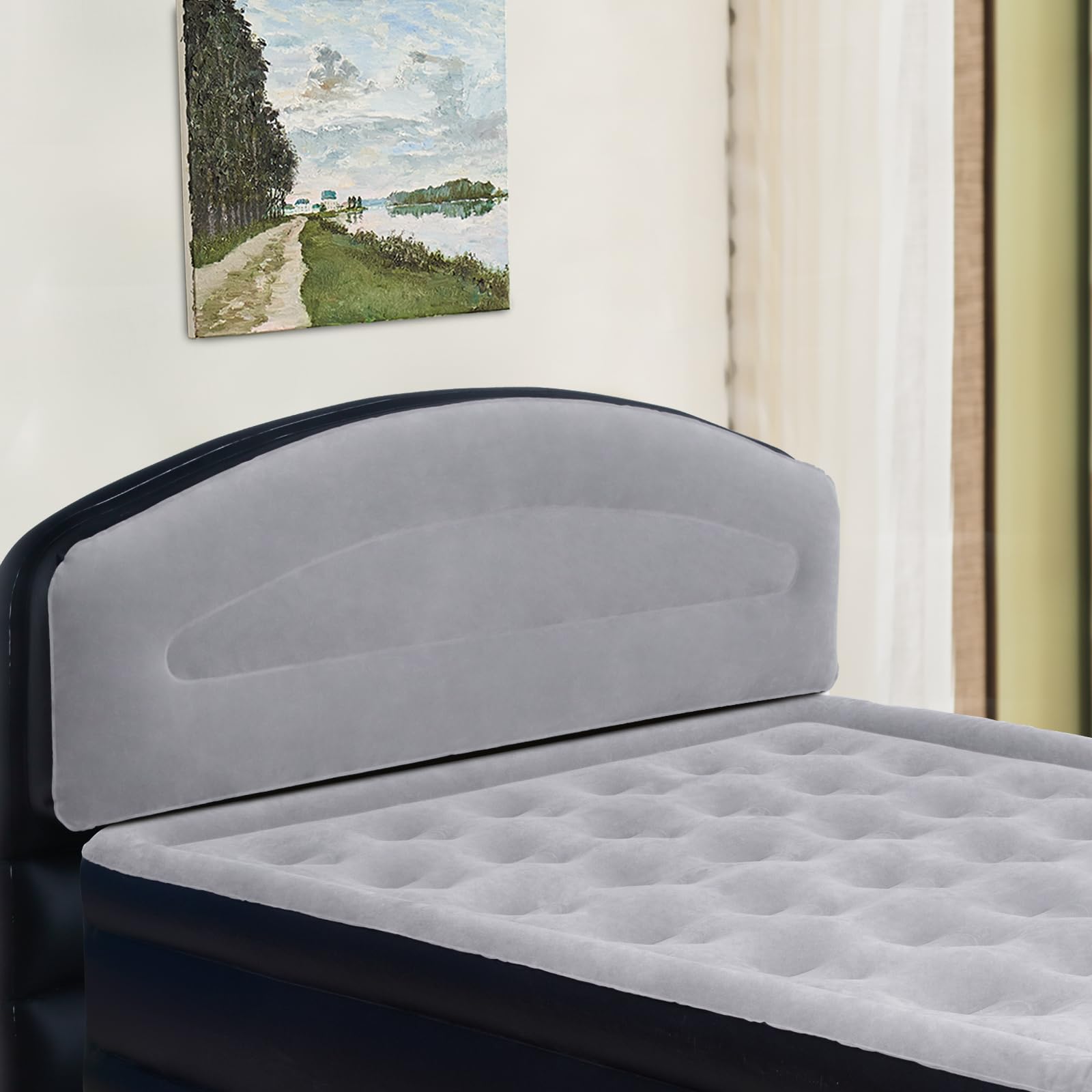 DIMAR GARDEN Inflatable Headboard for Queen Size Bed, Flocked Air Headboard