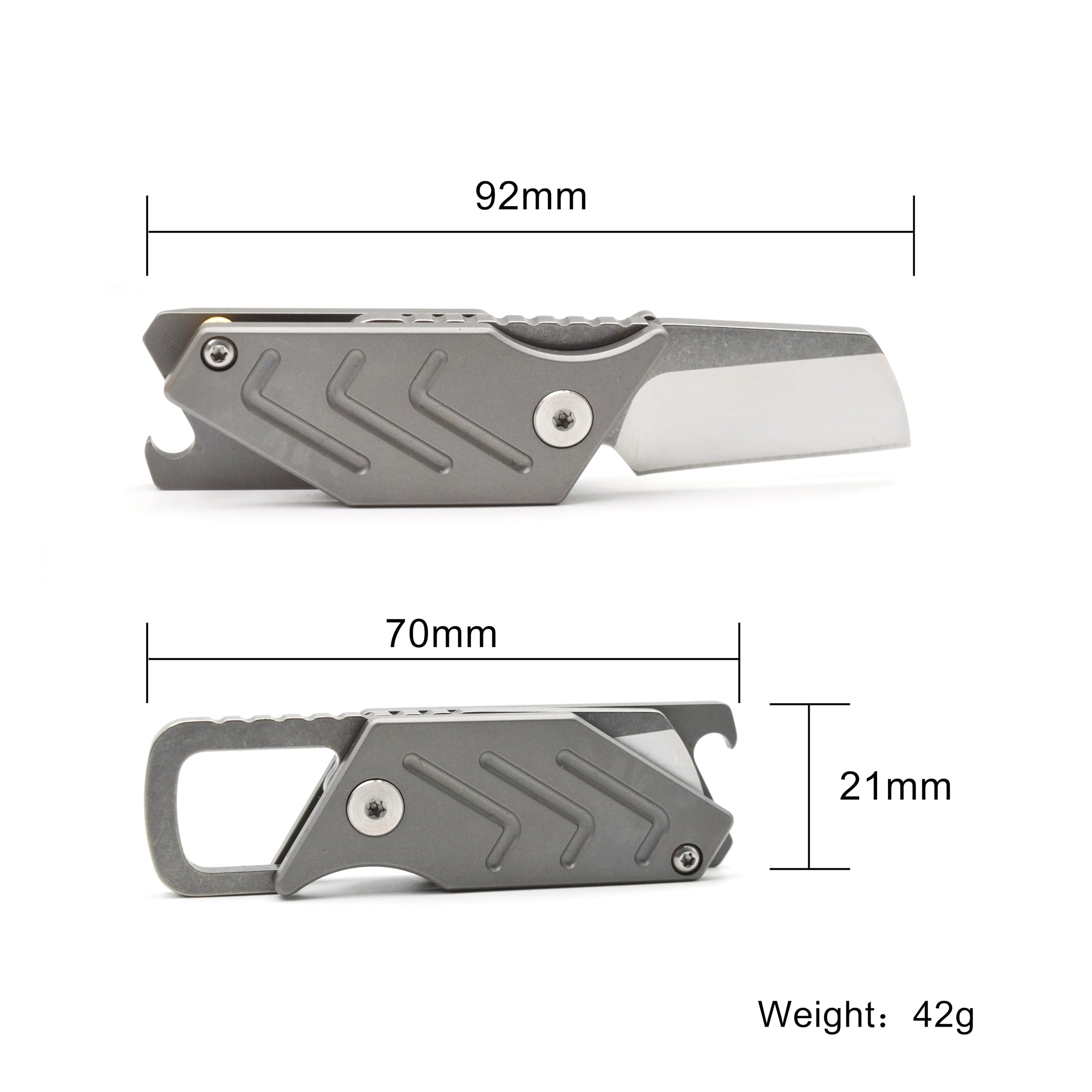 geeber Outdoor Survival EDC Keychain Minimalist Titanium Folding Mini Size Utility Pocket Knife