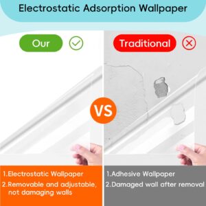 Wall Protector Clear Contact Paper Electrostatic Absorption Wall Protective Film Removable Walls Covering Oil Proof Waterproof Back Splash Protectors Wallpaper from Trash Can Chair Cat Dog Stove