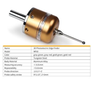 CNCTOPBAOS 3D Light CNC Edge Finder to Find Desktop Center,High Precision 0.01mm X,Y,Z Axis Three Coordinate Measurement Centering Rod,CNC Milling Machine Probe Tool Machining Center Dividing Rod 40mm