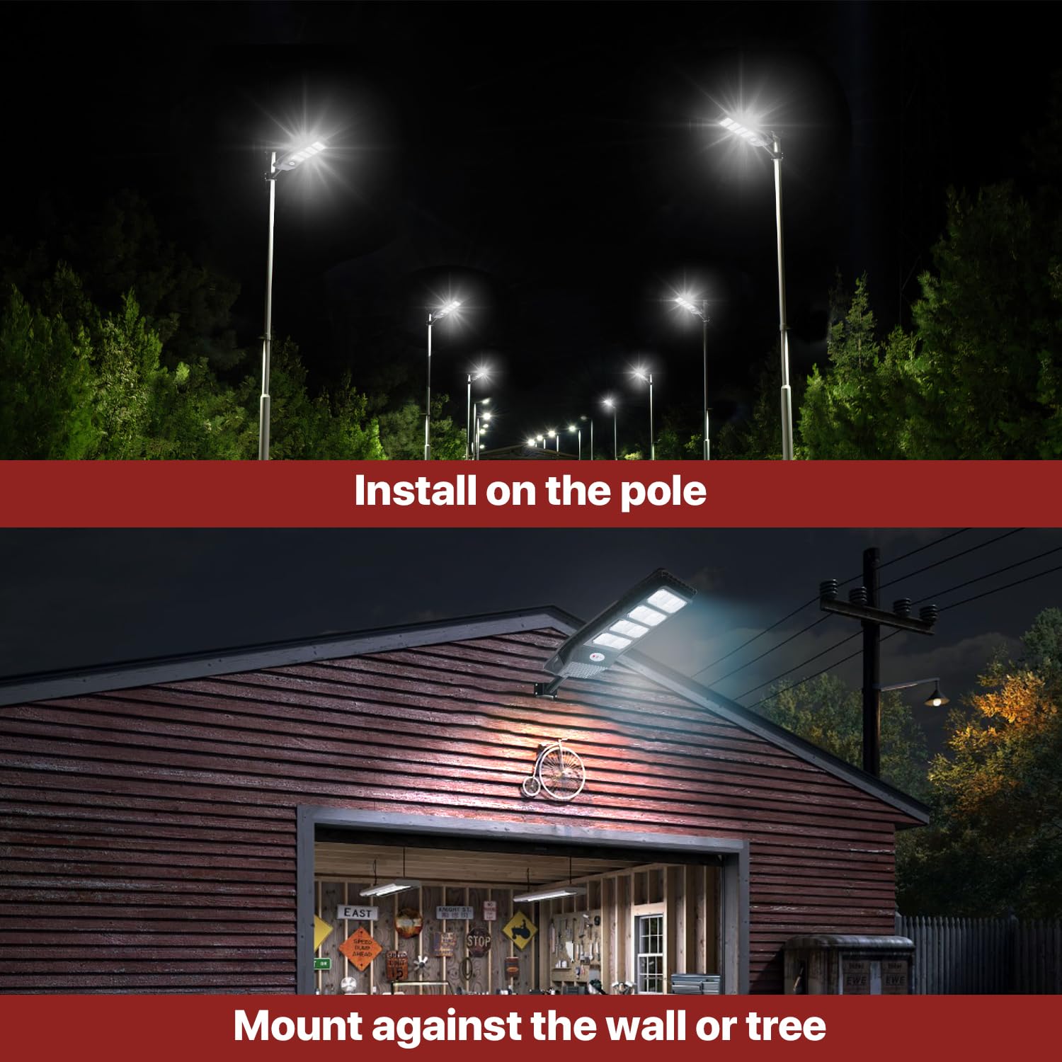 Kifflux Solar Street Lights Outdoor - 800W Solar Street Light Dusk to Dawn, Solar Parking Lot Lights Commercial, IP67 Waterproof Solar Powered LED Flood Security Lights with Motion Sensor for Yard