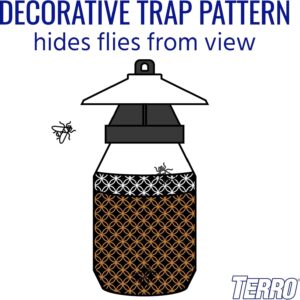 Plexon TERRO Fly Magnet, Reusable Fly Trap - Includes One Fly Bait Packet and Heavy Duty 9.5 PLEXON Hanging Chain (2 Traps)