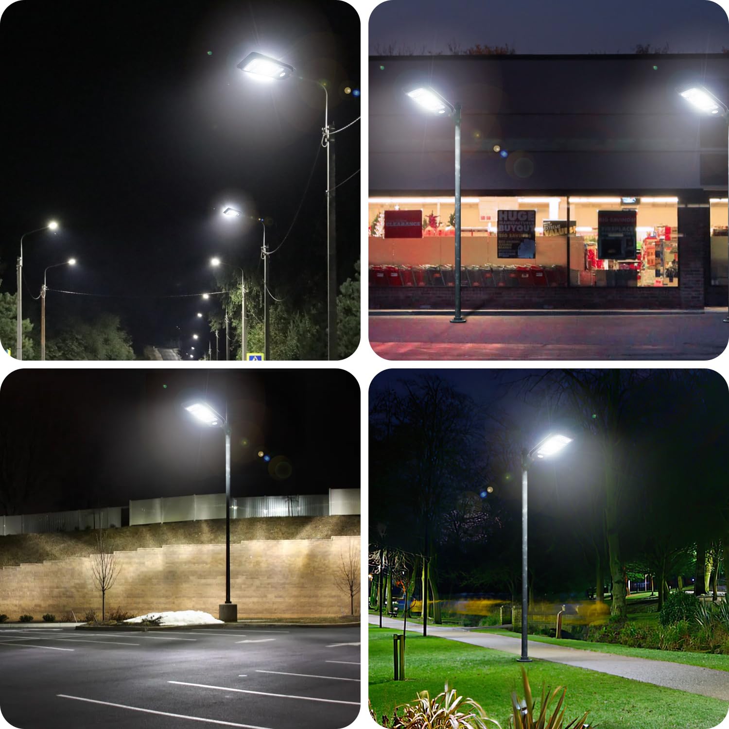 Kifflux Solar Street Lights Outdoor - 800W Solar Street Light Dusk to Dawn, Solar Parking Lot Lights Commercial, IP67 Waterproof Solar Powered LED Flood Security Lights with Motion Sensor for Yard