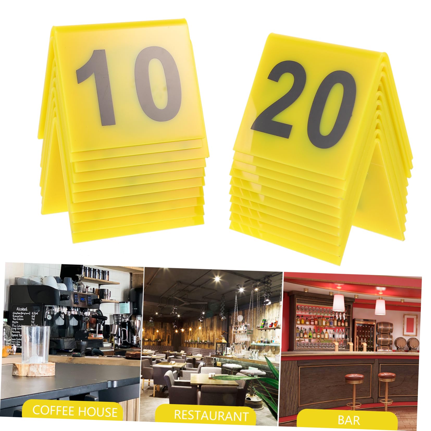 Parliky 20Pcs Reusable Acrylic Markers for Restaurants Events and Parties Table Evidence Markers for Order Identification and Organization