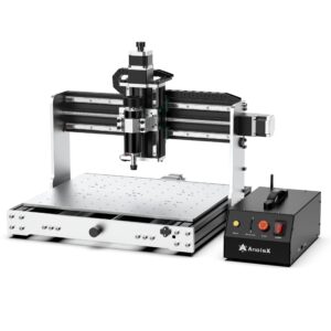 anolex cnc router machine 4030-evo ultra, all-metal xyz axis dual steel linear guides & ball screws with 500w spindle for metal aluminum brass wood acrylic pcb