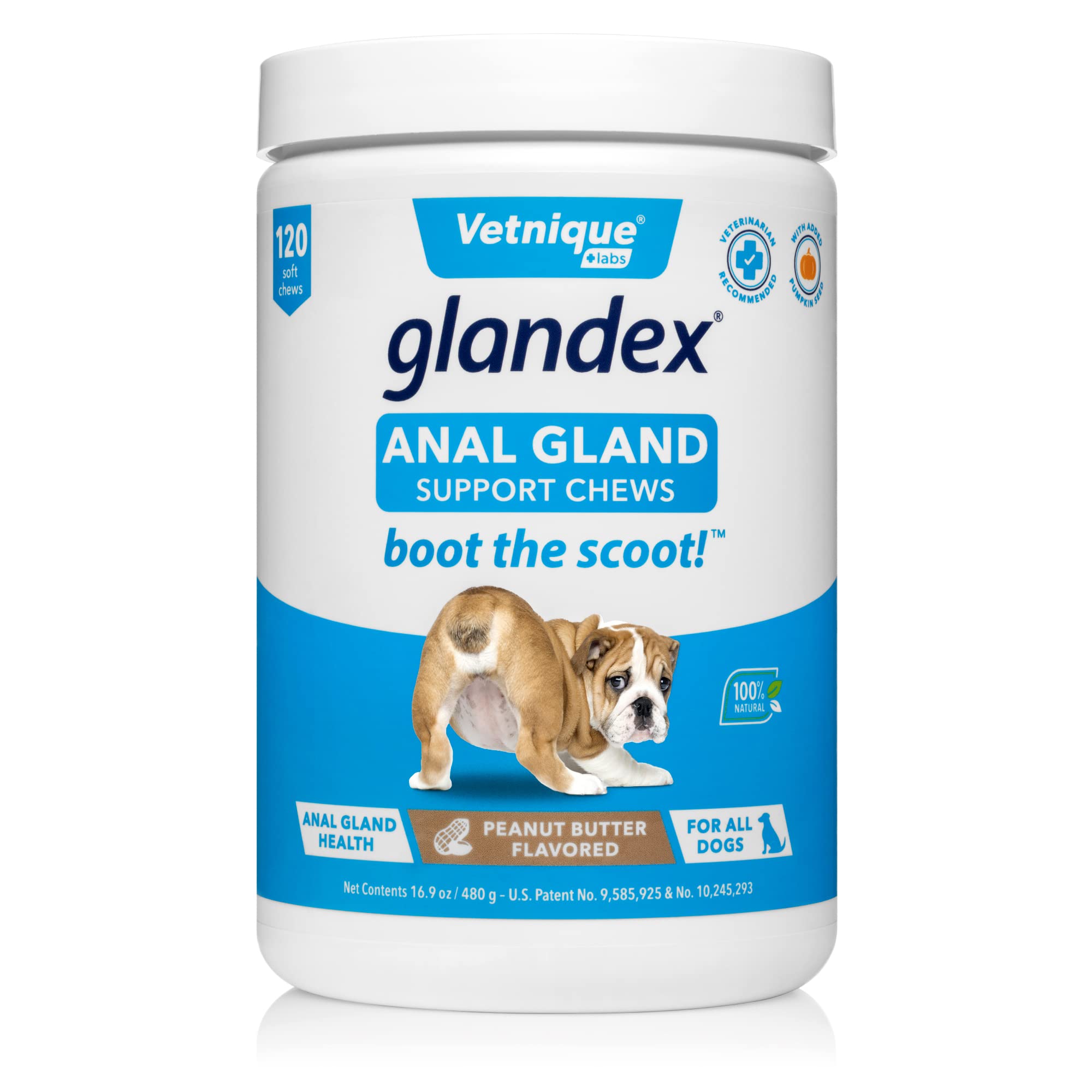 Glandex Anal Gland Support Chews Peanut Butter 120 Ct and Seniorbliss All-in-1 Chews 60 Ct Bundle Peanut Butter, Hickory Chicken, Probiotic for Dogs and Cats, Glucosamine for Dogs, Dog Multivitamin