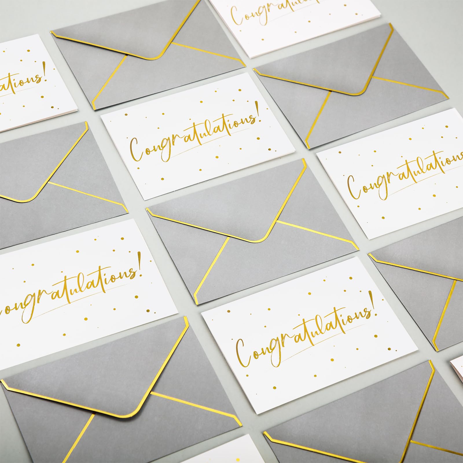 Dinifee 100 Pack Congratulations Cards with Envelopes Congrats Card Graduation Cards Engagement Cards Congratulations Baby Card for Business Baby Shower Wedding Graduation Party, 4 x 6 In (Gray)