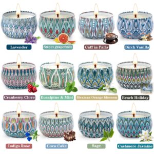 Scented Candles Gift Set, 12 Pack Soy Candles for Home Scented, Stocking Stuffers for Women, 300 Hours Burning, Aromatherapy Candle Set, Birthday Gifts for Women Mom with Gift Box