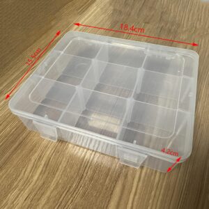 TAODAN 9 Grid Plastic Storage Box Colorful Mini Storage Compartment Box Desktop Home Miscellaneous Jewelry Items Can Hold Crafts Earrings Pins Screws Nails Stones Beads Cardboard 18.4x15.5x4.2cm