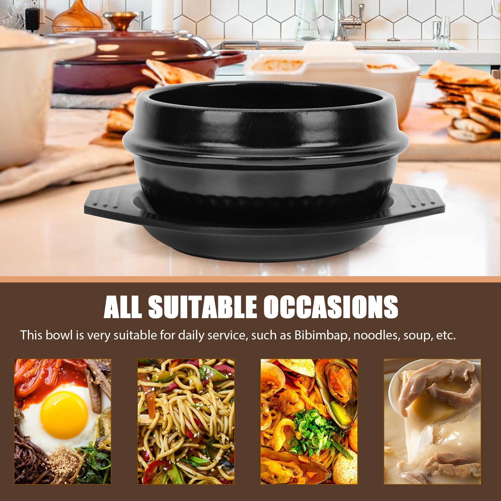 1pc Korean Miso Soup Pot Stew Pot Cookware Stew Pots Ceramic Cookware Korean Food Stew Pot Home Stove Pot Cooking Stew Pot Bibimbap Pot Ceramic Kitchenware Cooking Pot