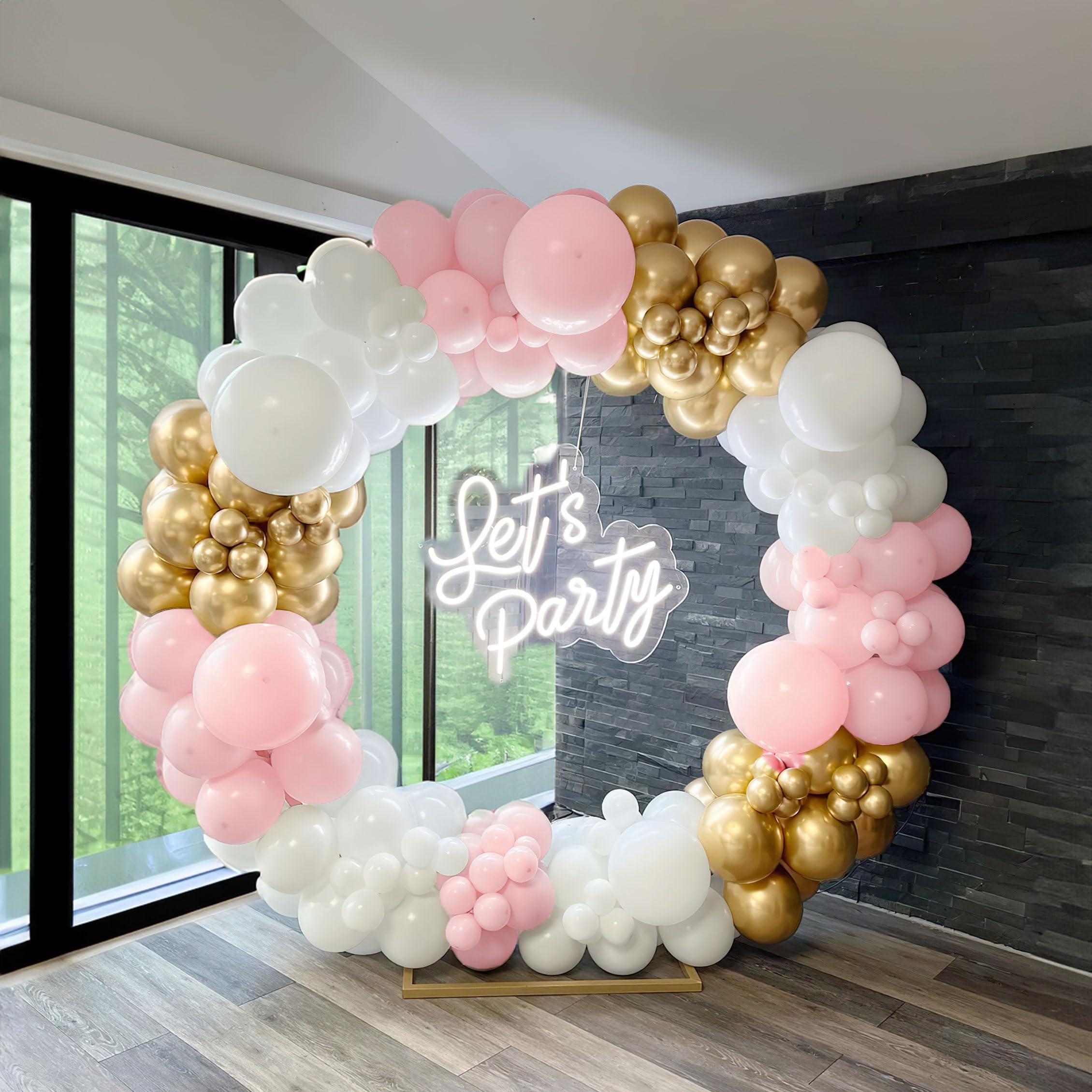 yeewaka pink and gold white balloon garland arch kit 150pcs baby pink for girl baby shower sweet 16 Birthday Party Wedding bride to be Pink graduations pro 2024 decorations