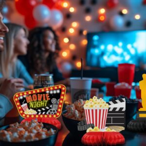 HaPiBiDesign Movie Night Party Decorations - Honeycomb Centerpieces for Movie Night Birthday Decor - Movie Night Table Decoration for Kids - Movie Night Theme Décor