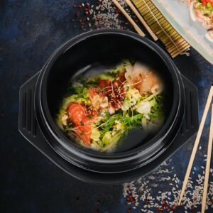 1pc Korean Miso Soup Pot Stew Pot Cookware Stew Pots Ceramic Cookware Korean Food Stew Pot Home Stove Pot Cooking Stew Pot Bibimbap Pot Ceramic Kitchenware Cooking Pot