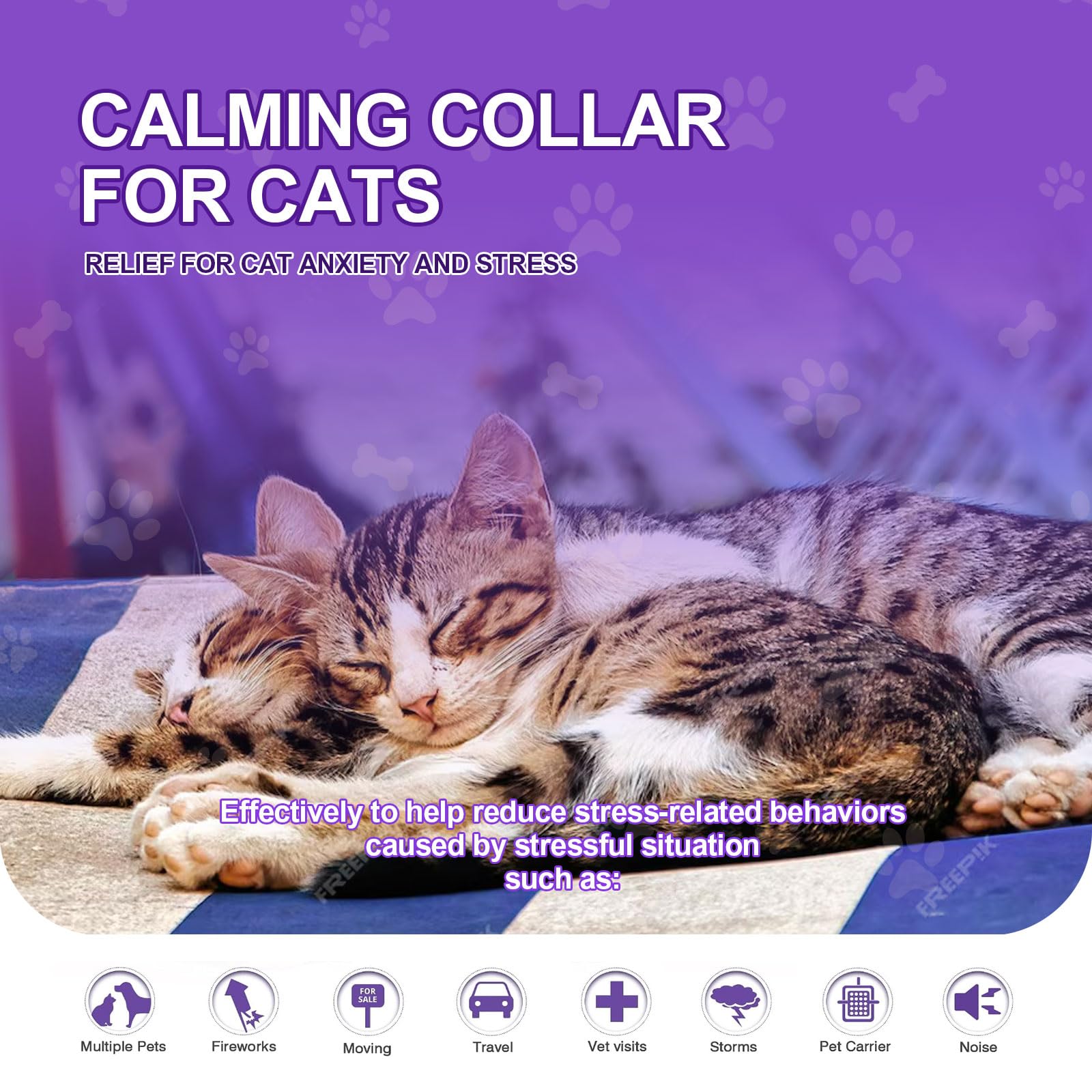 4 Pack Calming Collar for Cats, Cat Collars Efficient Relieve Reduce Anxiety Stress Collar, Cat Calming Collar Kitten Supplies Make Comfortable Relaxed, Lasting 60 Days, Grey