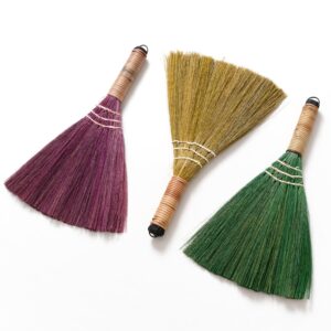 tts for home set of 3 broom for kid - vietnamese color natural straw soft broom - small whisk broom (13.19 inch length, 8.66 inch width)