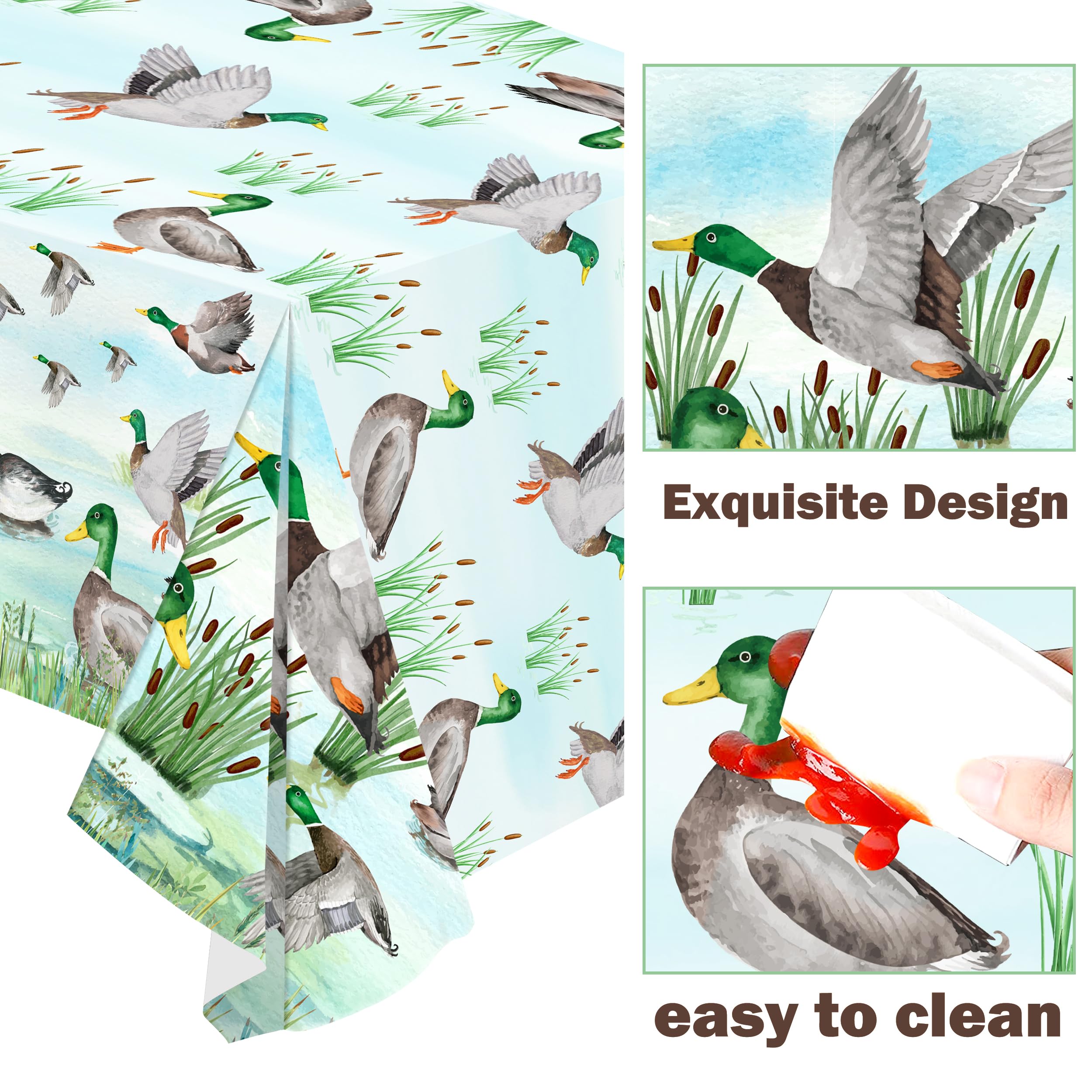 Mallard Duck Party Tablecloths One Lucky Duck Party Table Decorations Mallard Duck Theme 1st Birthday Decoration for Duck Hunting Birthday Party Decor Duck Hunter Baby Shower Supplies