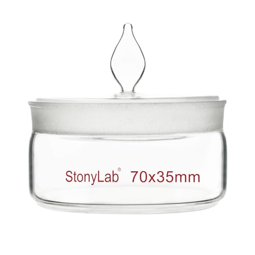 stonylab Low Form Weighing Bottle, Borosilicate Glass Weighing Bottle with Ground Stopper for Lab Use, 70 mm Diameter, 35 mm Height