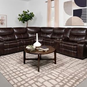 Coaster Home Furnishings Sycamore Upholstered Power Reclining Sectional Sofa Dark Brown